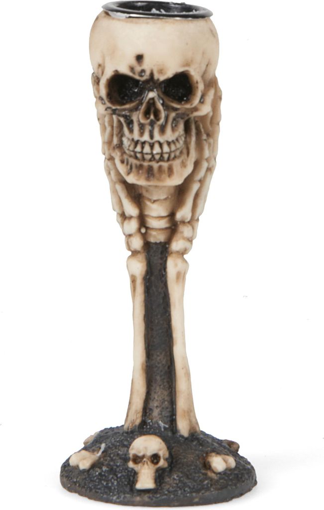Kerzenhalter aus Knochen und Schädeln 12,5 cm hoch - Einheitsgröße