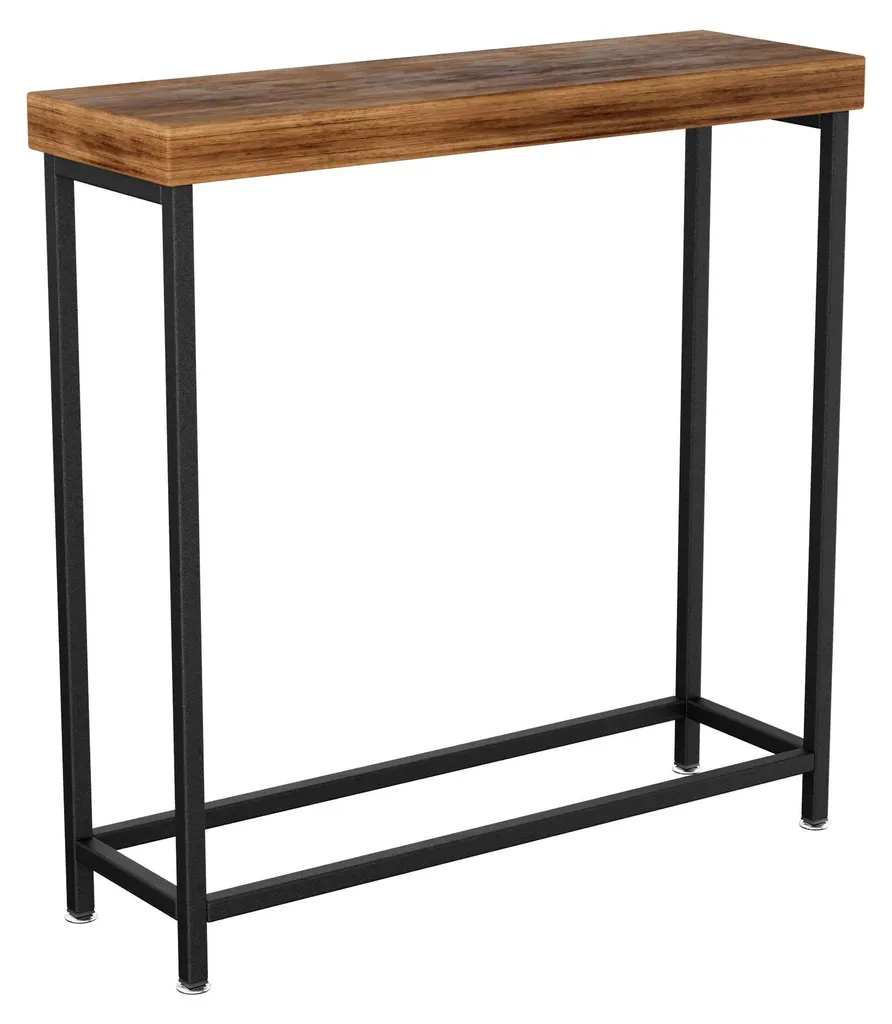 Nikki Console d'entrée industrielle 75x75x24 cm en métal et MDF marron