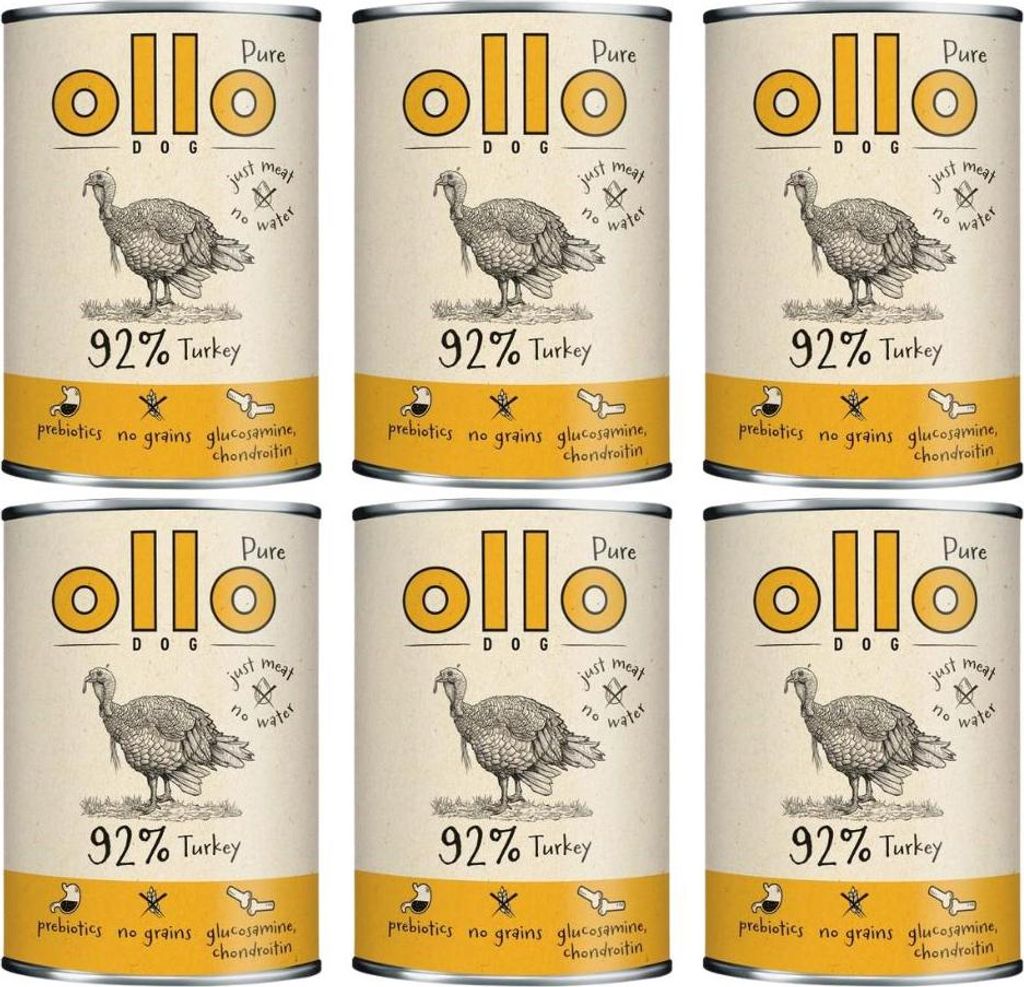 Nassfutter für Hunde Ollo Pure Truthahn 6x850g Produktbild 
