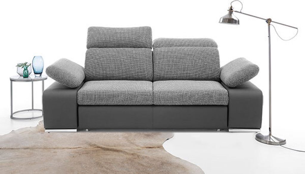 2-Sitzer Coucht Sofa schwarz schwarzgrau