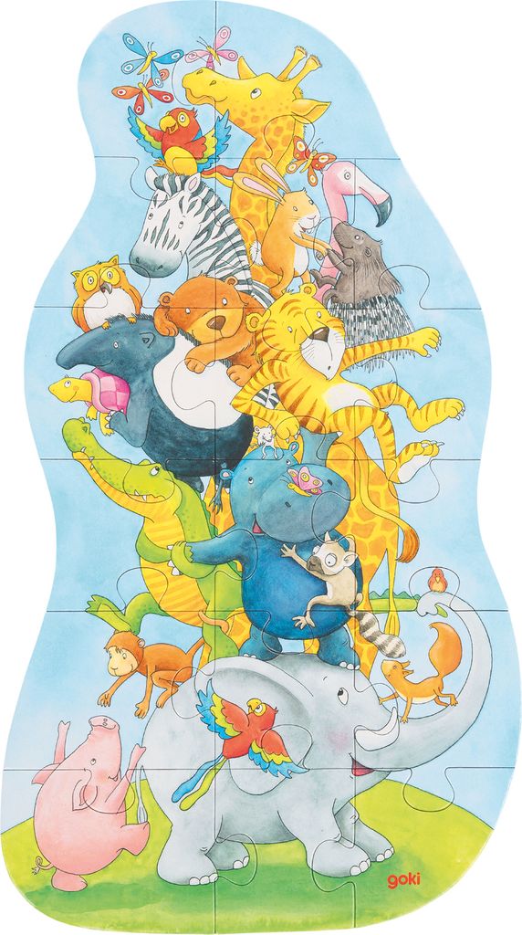 XXL Puzzle Tierpyramide 28 x 50cm 17 Teile von goki