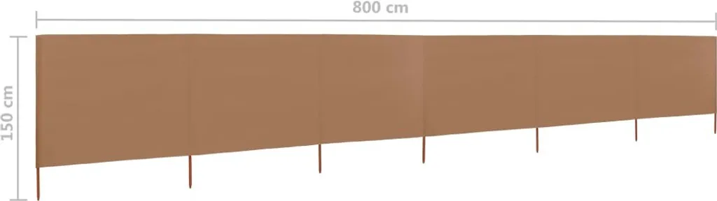 Recinto Frangivento 8m x 1.2m Tortora - 6 Unità The Living Store - 6