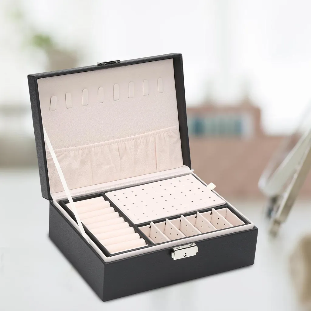 Organizer Gioielli Professionale Bettizia 2 Livelli - Nero PU - 10