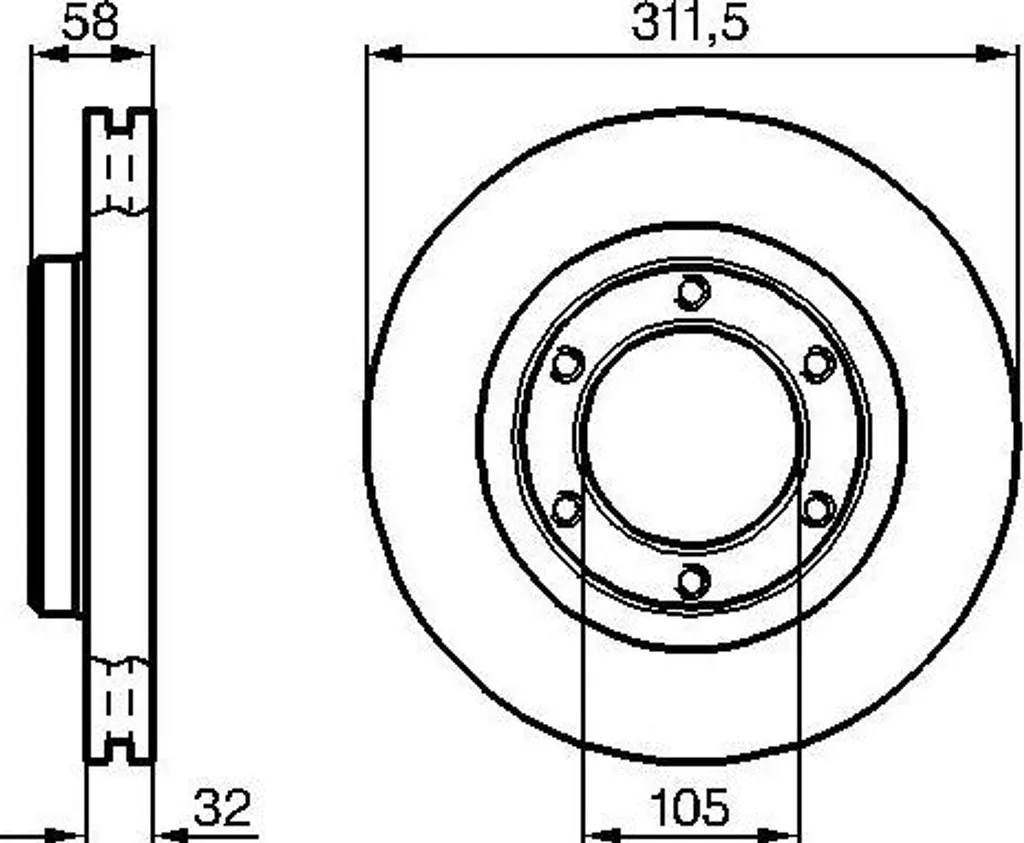 Disque de Frein Bosch Ventilé OE 4351260090 pour Toyota Land Cruiser