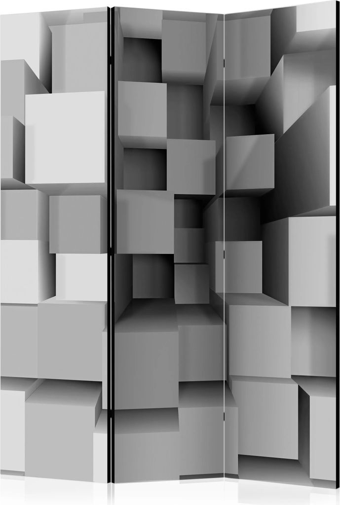 3-teiliger Einseitiger Vlies Paravent - Geometric Puzzle 135x172 cm 3D f-A-0157-z-b