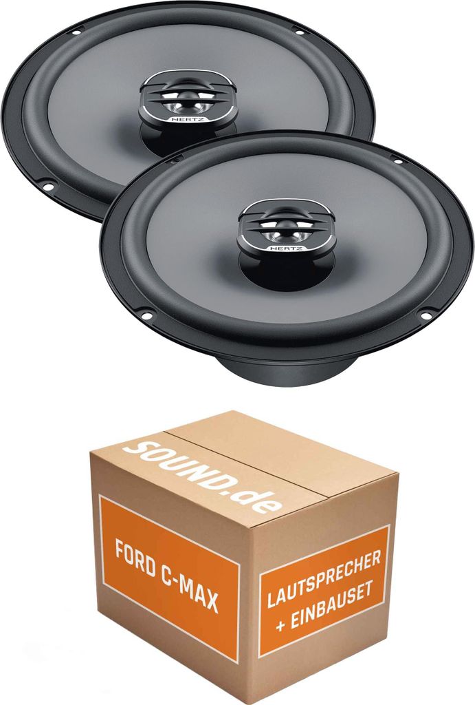 Lautsprecher Boxen Einbaupaket Front Hertz Hertz X 165 passend für Ford Focus C-MAX | 2x Tief-Mitteltöner mit integriertem Hochtöner 220W MAX