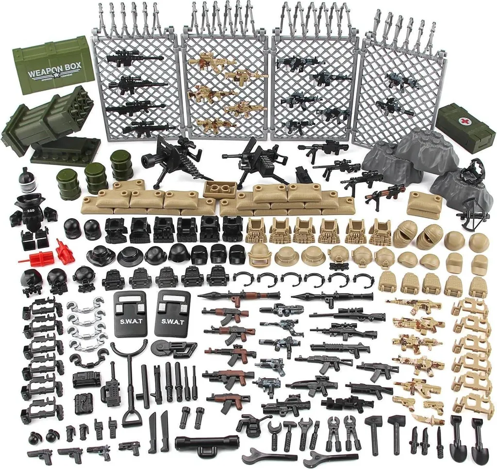 Figurines Militaires avec Armes Tactiques SWAT Kit d'Élite pour Collection
