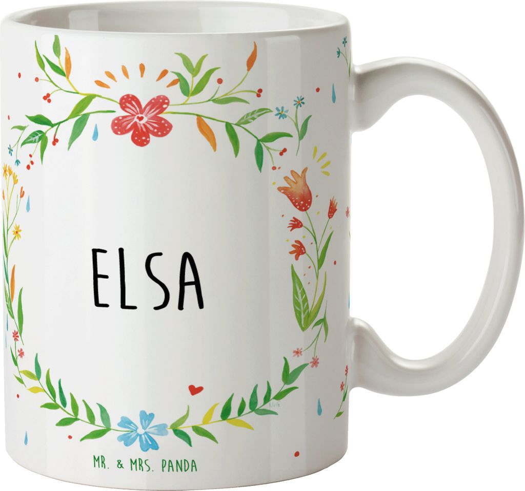 Mr. & Mrs. Panda Tasse Elsa - Geschenk, Teetasse, haferl, Kaffeetasse, Kaffeebecher, Becher
