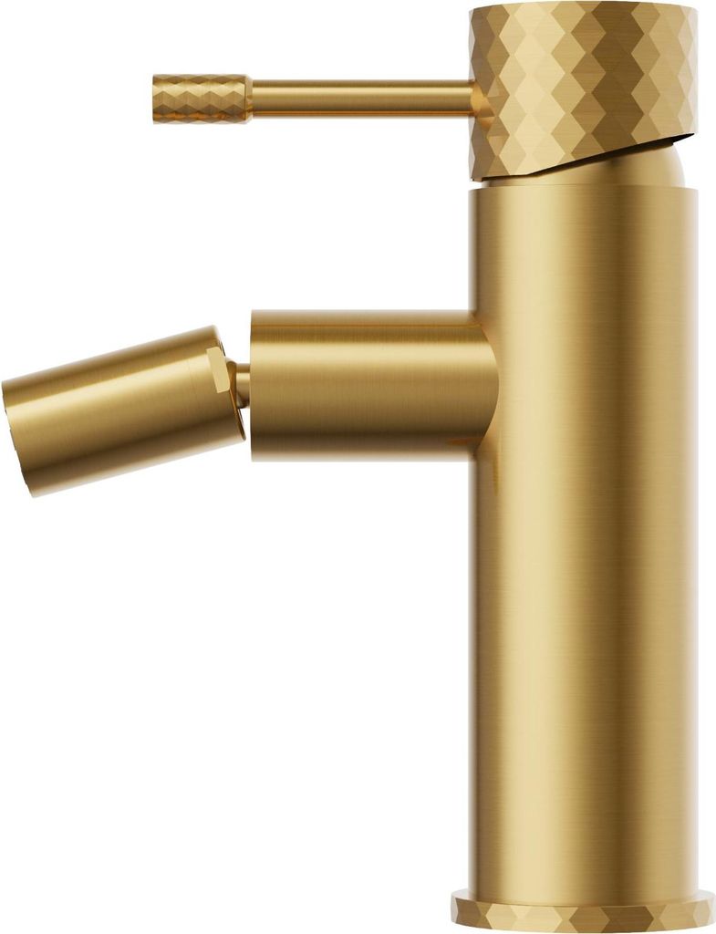 Granitan | Bidetarmatur Glami - Gold gebürstet - Elegantes Design - Ergonomischer Griff - Drehbare Auslauf