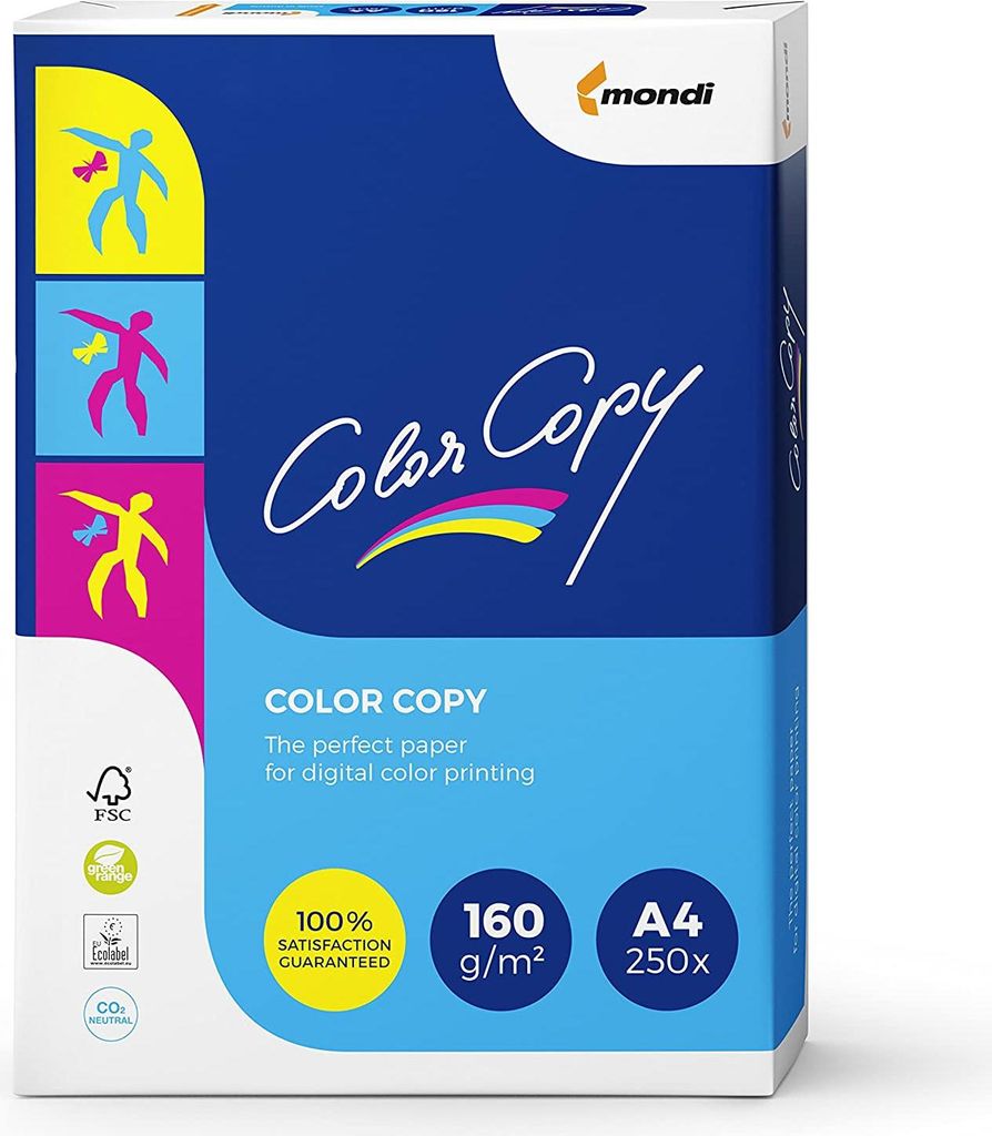 Mondi Color Copy Laserpapier 160g/m² DIN-A4 250 Blatt weiß Produktbild 