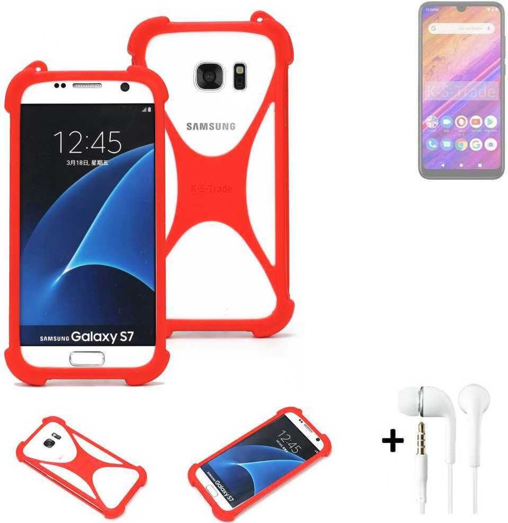 Handy-hülle + Kopfhörer kompatibel mit BLU J6S Schutz-hülle Bumper Silikon Schutz Hülle Cover Case Silikoncase Silikonbumper TPU Softcase