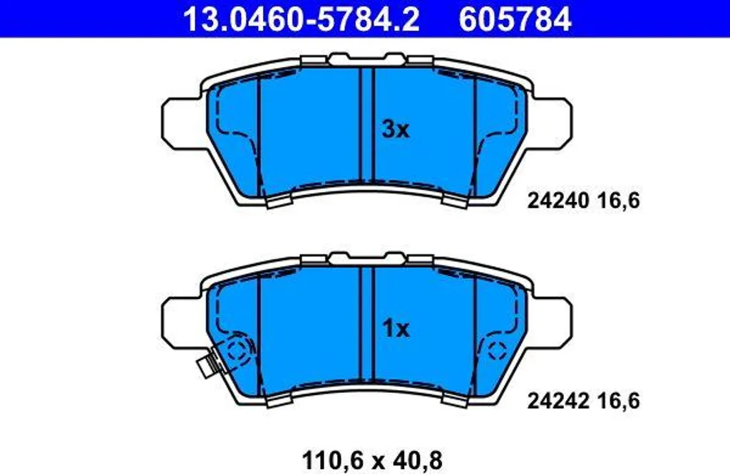 Plaquettes de frein ATE 13.0460-5784.2 pour Pathfinder OE 44060EB325