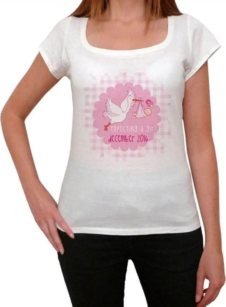 Damen Grafik T-Shirt Schwangerschaft mädchen dezember 2016 – Pregnancy Girl December 2016 – Geschenk 8. Geburtstag Jahrestag 8 Jahre Jubiläum 8