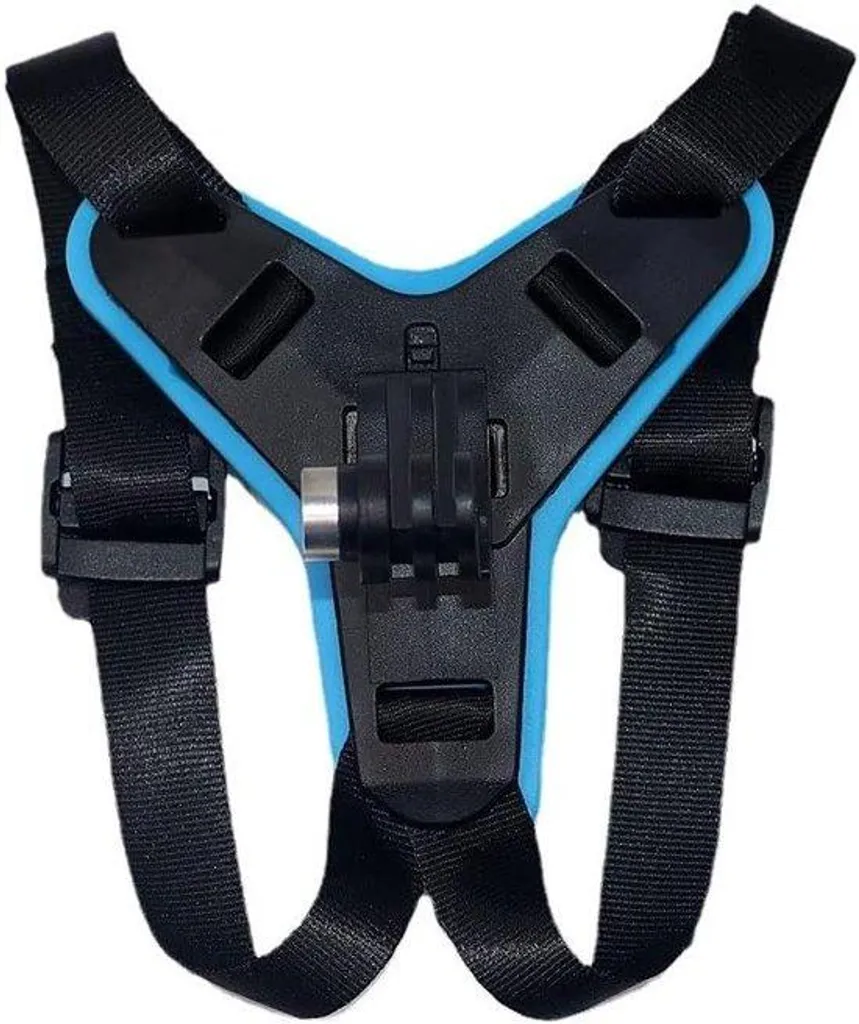 Support menton GoPro pour casque moto - Fixation anti-vibration bleue