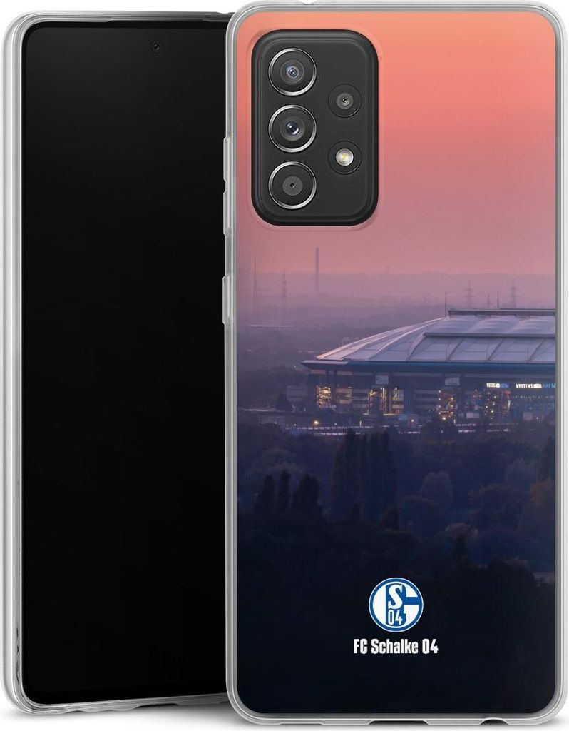 DeinDesign Slim Hülle für Samsung Galaxy A52 5G Silikon Case Ultra Dünn Handyhülle FC Schalke 04 Offizielles Lizenzprodukt Stadion