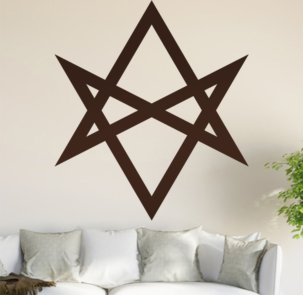 Unicursal Hexagram Wandtattoo in 6 Größen - Wandaufkleber Wall Sticker - Dekoration, Küche, Wohnzimmer, Schlafzimmer, Badezimmer