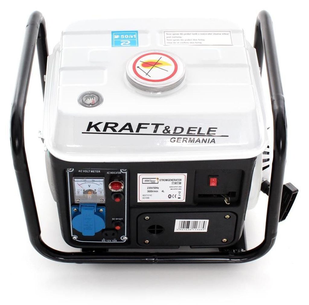 KRAFT&DELE | Benzinegenerator, 1200W, 12/230V, 2kM, Productafbeelding 