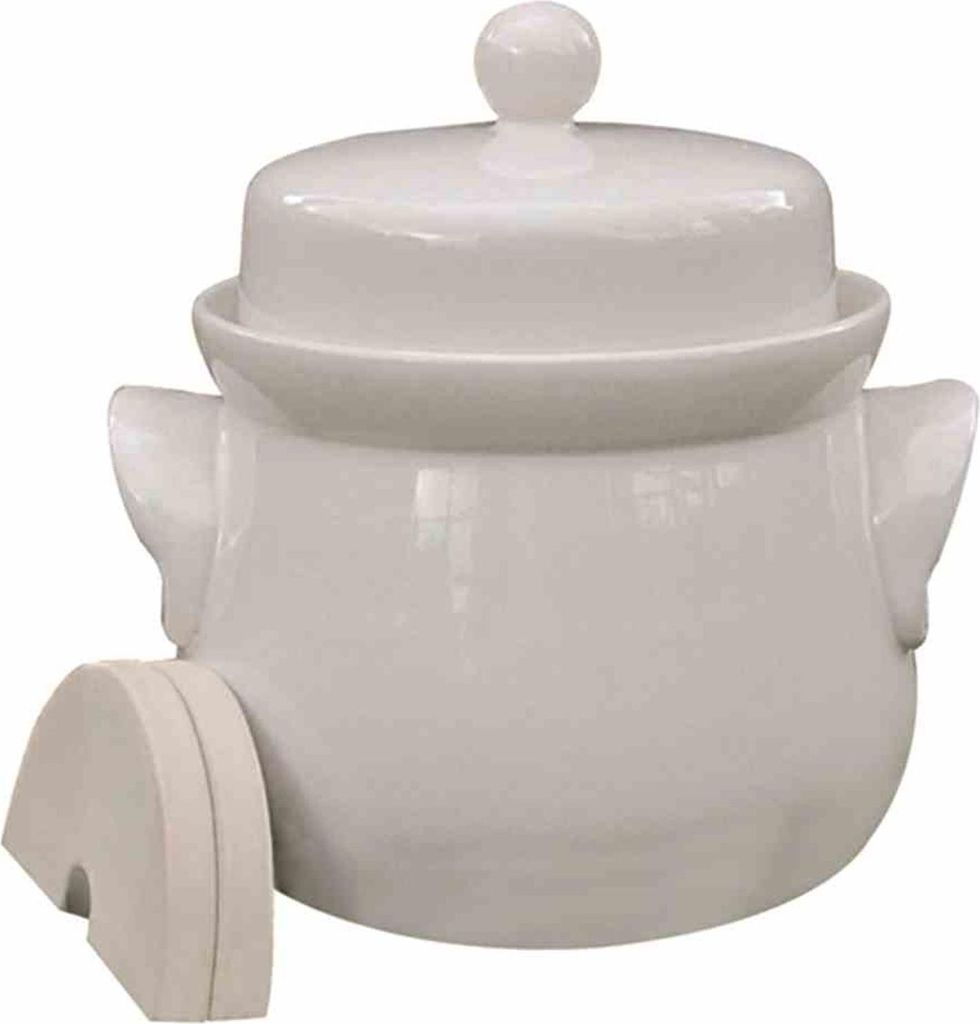 Mini-Gärtopf creme 3,0 l mit Deckel und passenden Steinen Produktbild 