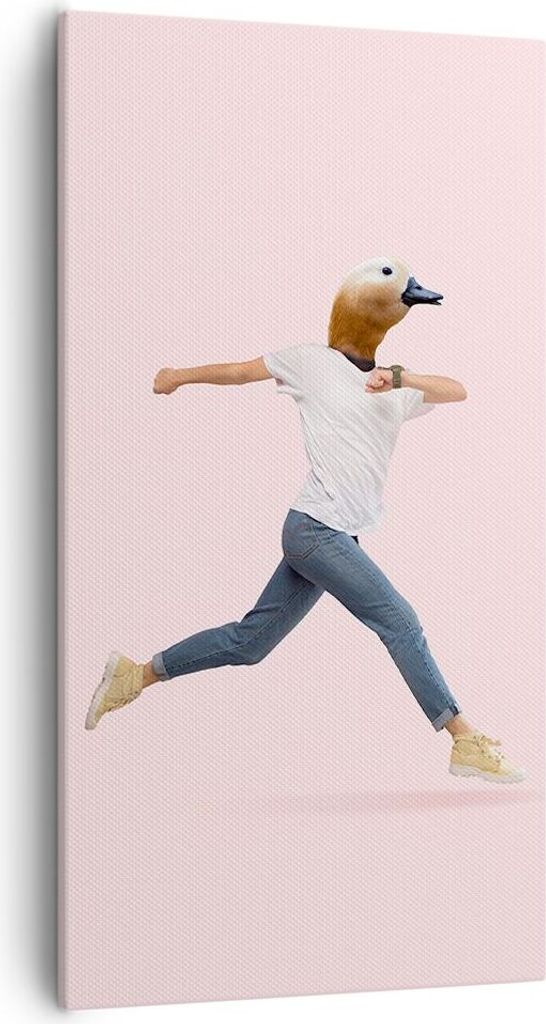 Bild auf Leinwand - Leinwandbild - Einteilig - Anthropomorphisierung Mensch Ente - 55x100cm Wand Bild Wanddeko Wandbilder Leinwanddruck Bilder Wand...