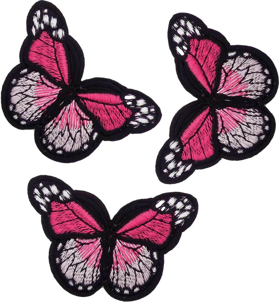 3 Schmetterling Aufbügler, Applikation, 48x70mm, freie Produktbild 
