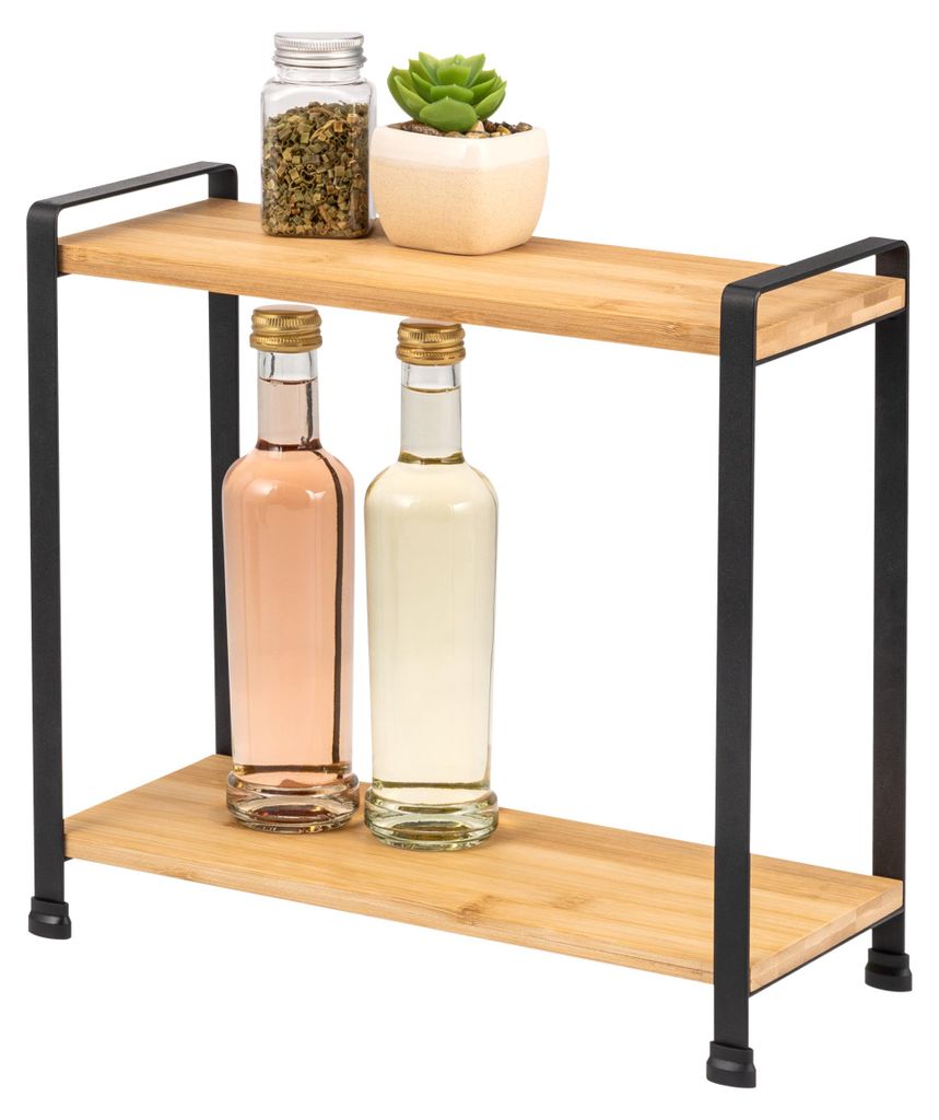 Étagère à épices Eluno, étagère de cuisine, en bambou et Image du produit 