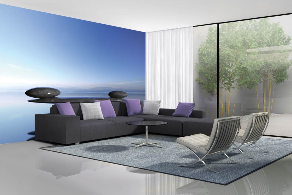 Vlies Fototapete ZEN-STEINEN 375 x 250 cm (inkl. Kleister) - Vlies Tapete, Wandtapete, Wandbilder - Tapete für Wohnzimmer Schlafzimmer, Büro, Kü...