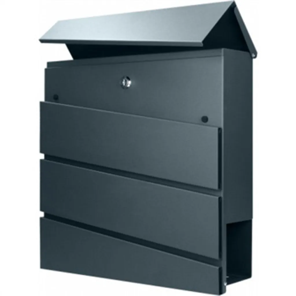 Boîte aux Lettres Acier Galvanisé Anthracite avec Compartiment Revue