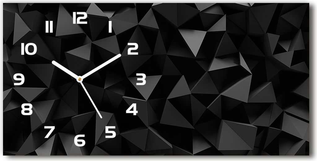 Wanduhr aus Glas – 60x30 cm - Glasbild - Glasuhr - Gehärtetes Glas - weisse-zeiger - 3D-Abstraktion