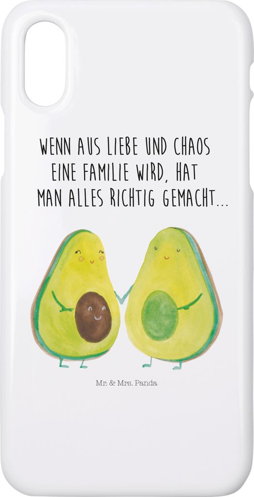Mr. & Mrs. Panda Iphone 10 Handyhülle Avocado Pärchen - Weiß - Geschenk, Hülle, Babyshower, Geburt, Kinder, Cover, X, Liebe, Handy