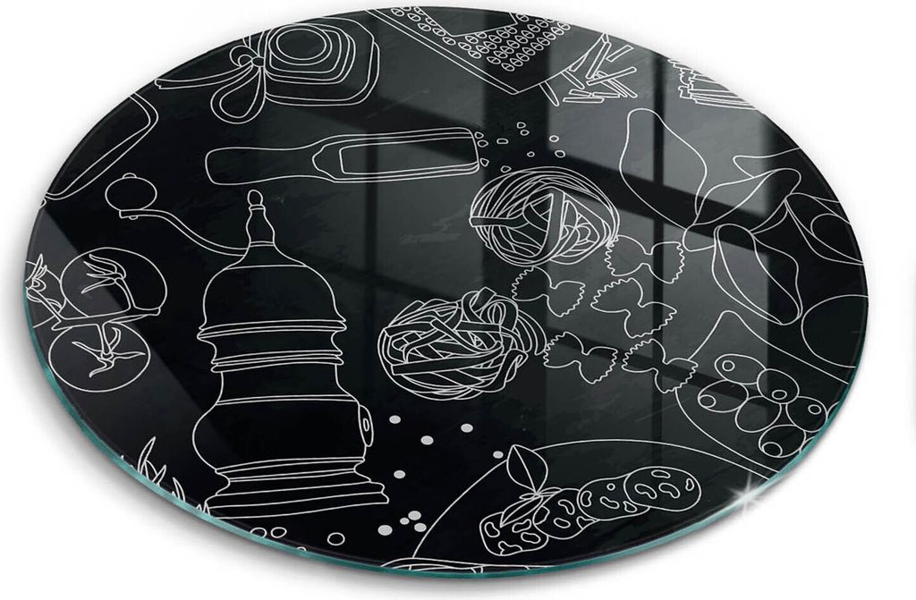 Glasschneideplatte - Herdabdeckplatte - fi40 cm -Schneidebrett - Spritzschutz - Küchenzubehör