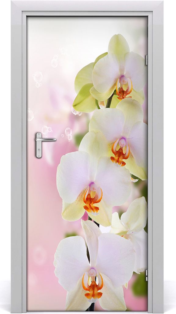 Tulup Türaufkleber 85x205 cm Dekorative Aufkleber Selbstklebend Wasserdichte Tapete Abnehmbar Schlafzimmer Wohnzimmer Wohnkultur - weisse Orchidee