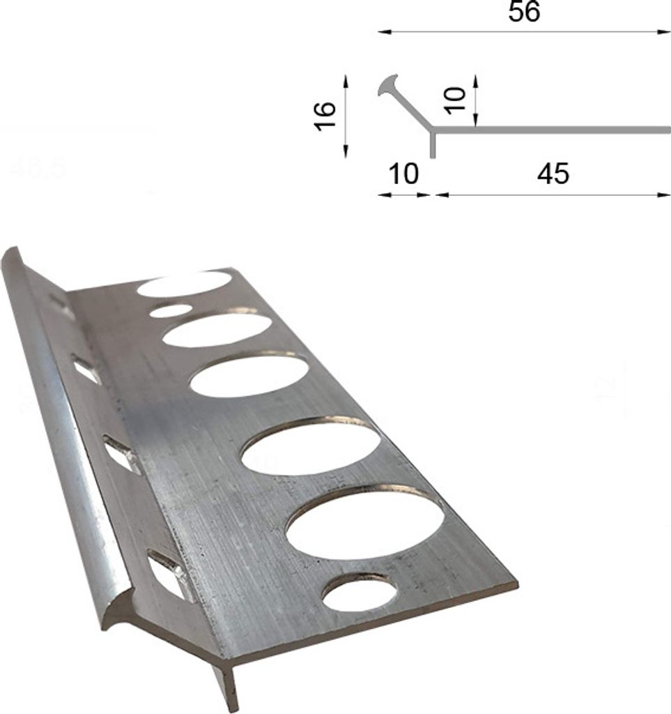 Renoplast Aluminium Treppenstufen-Profil V2 Harzboden, Produktbild 