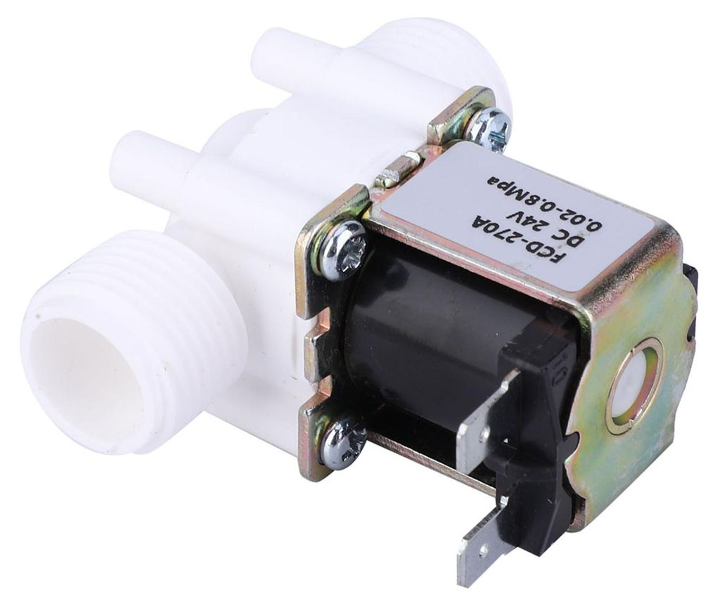 Elektrisches Magnetventil aus Kunststoff, G1/2 NC, normalerweise geschlossen, Wassereinlassventil DC24V