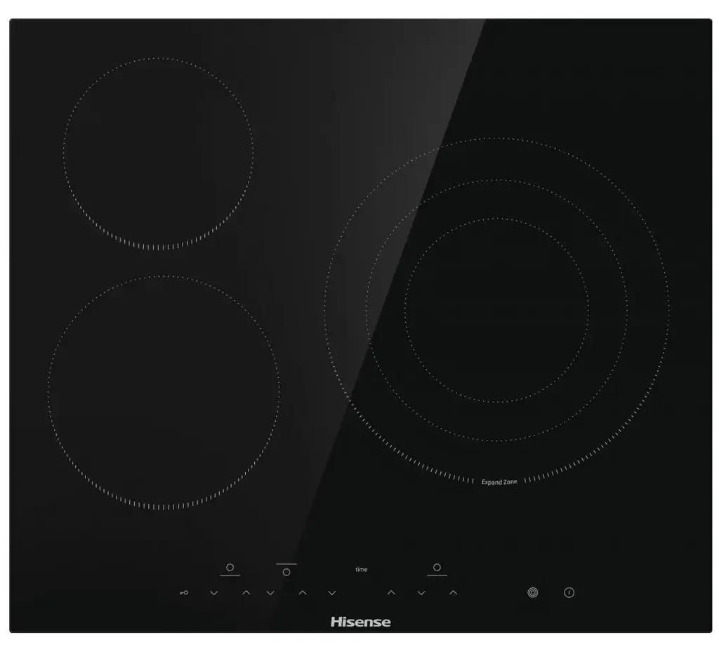 Table de Cuisson Vitrocéramique 3 Feux Hisense 60 cm Puissance de 5700W Noire