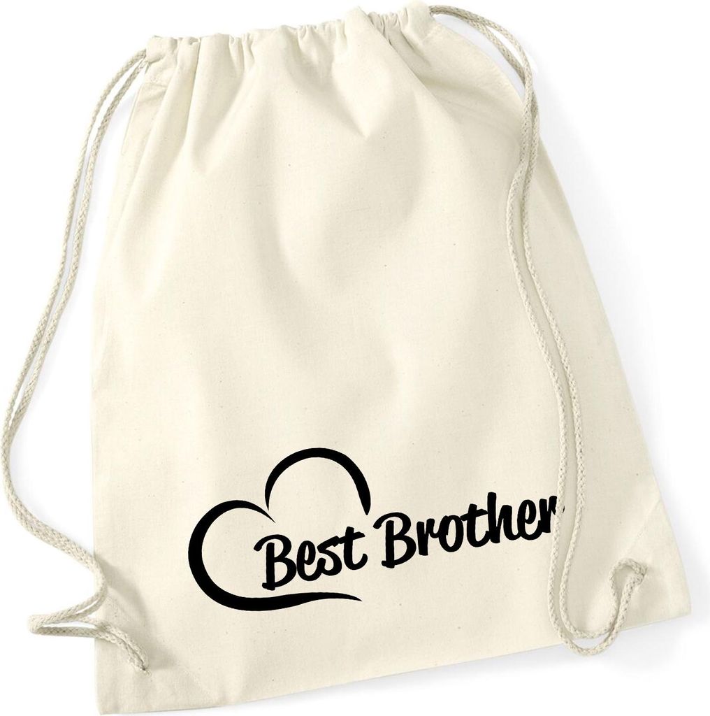 Huuraa Rucksack Best Brother Heart Geschenk 12 Liter Natural Baumwolle Best Brother Accessoire