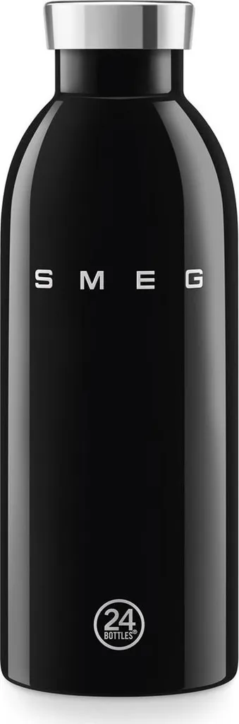 Borraccia termica da 0,5 l in acciaio inossidabile nero Smeg WBF01BL