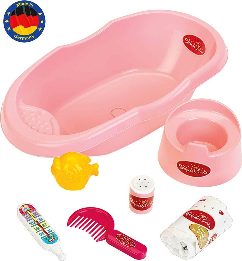 Klein Puppenbad Spielzeug - Badeset mit Zubehör 41cm rosa