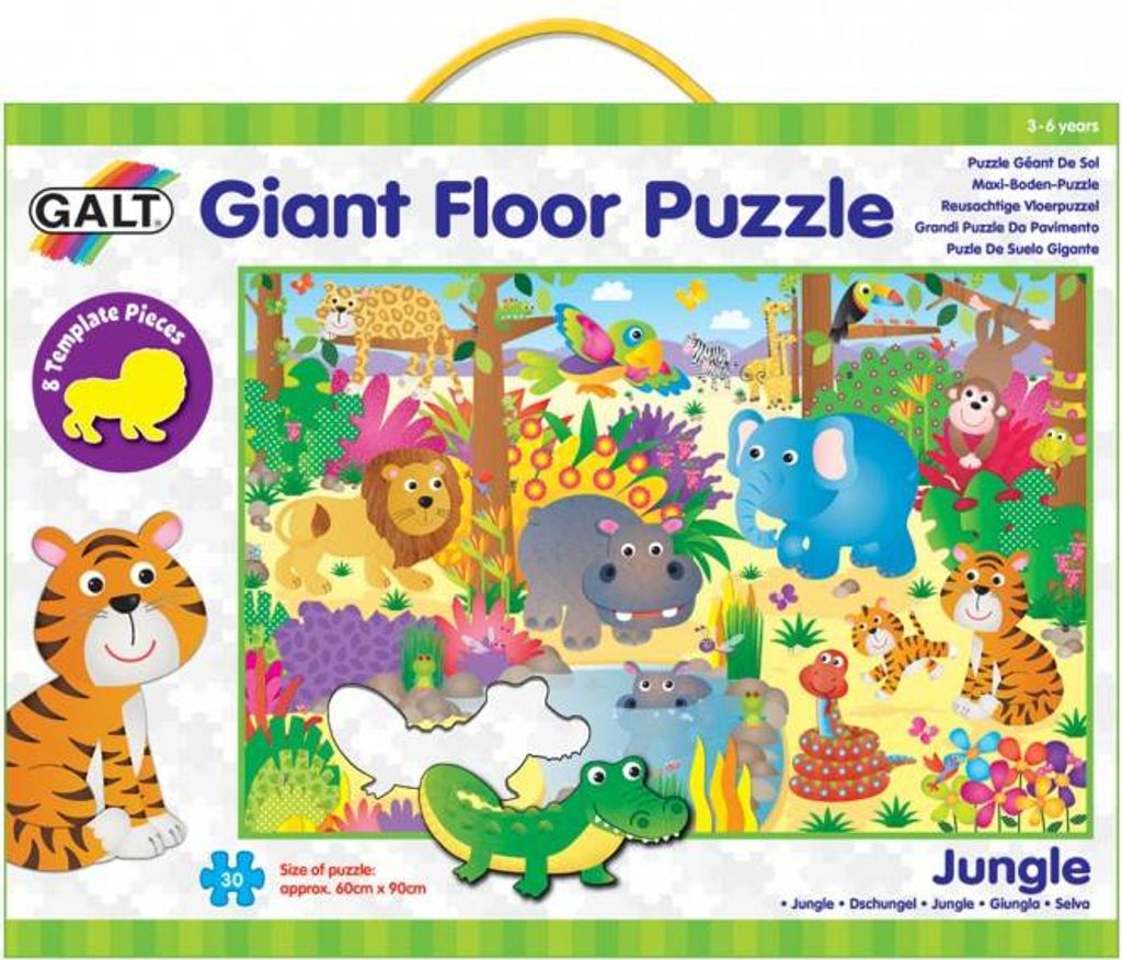 Großes Bodenpuzzle - Tiere im Dschungel Produktbild 