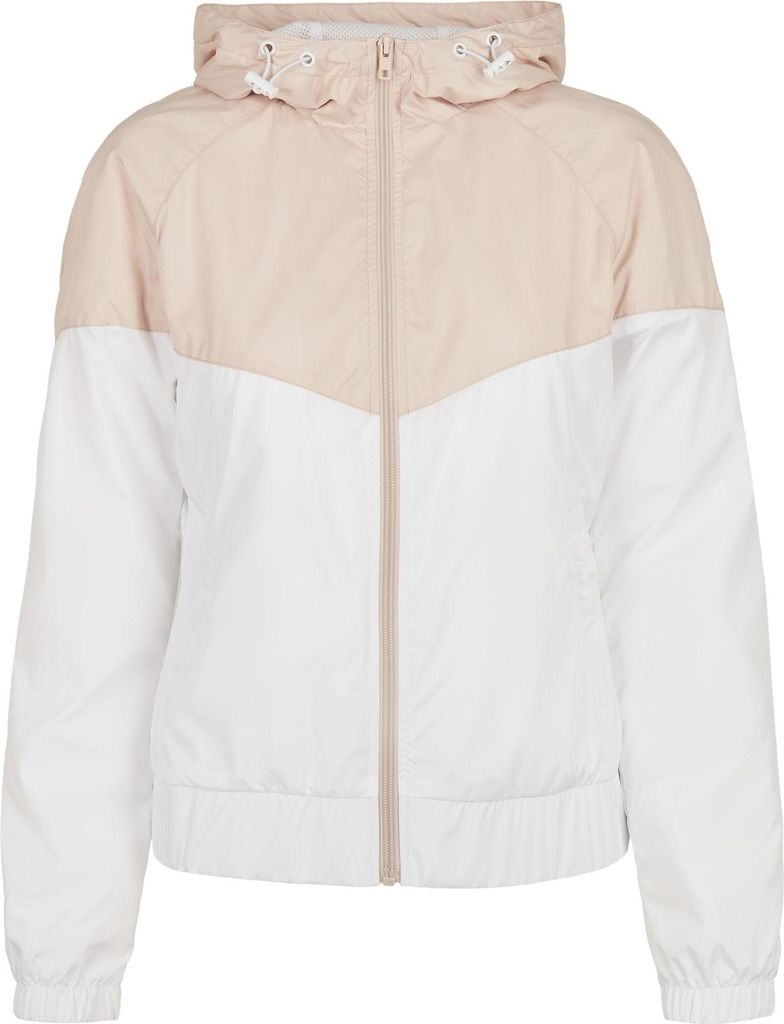 Dámska jarná/jesenná bunda Urban Classics Ladies Arrow Windbreaker - béžová, biela