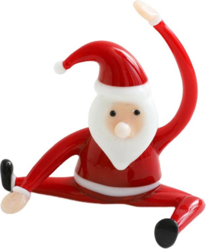Weihnachtsmann-Yoga-Glasornament, Tischdekoration, Figur, gesund, humorvoll, Weihnachtsdeko, Glasornament