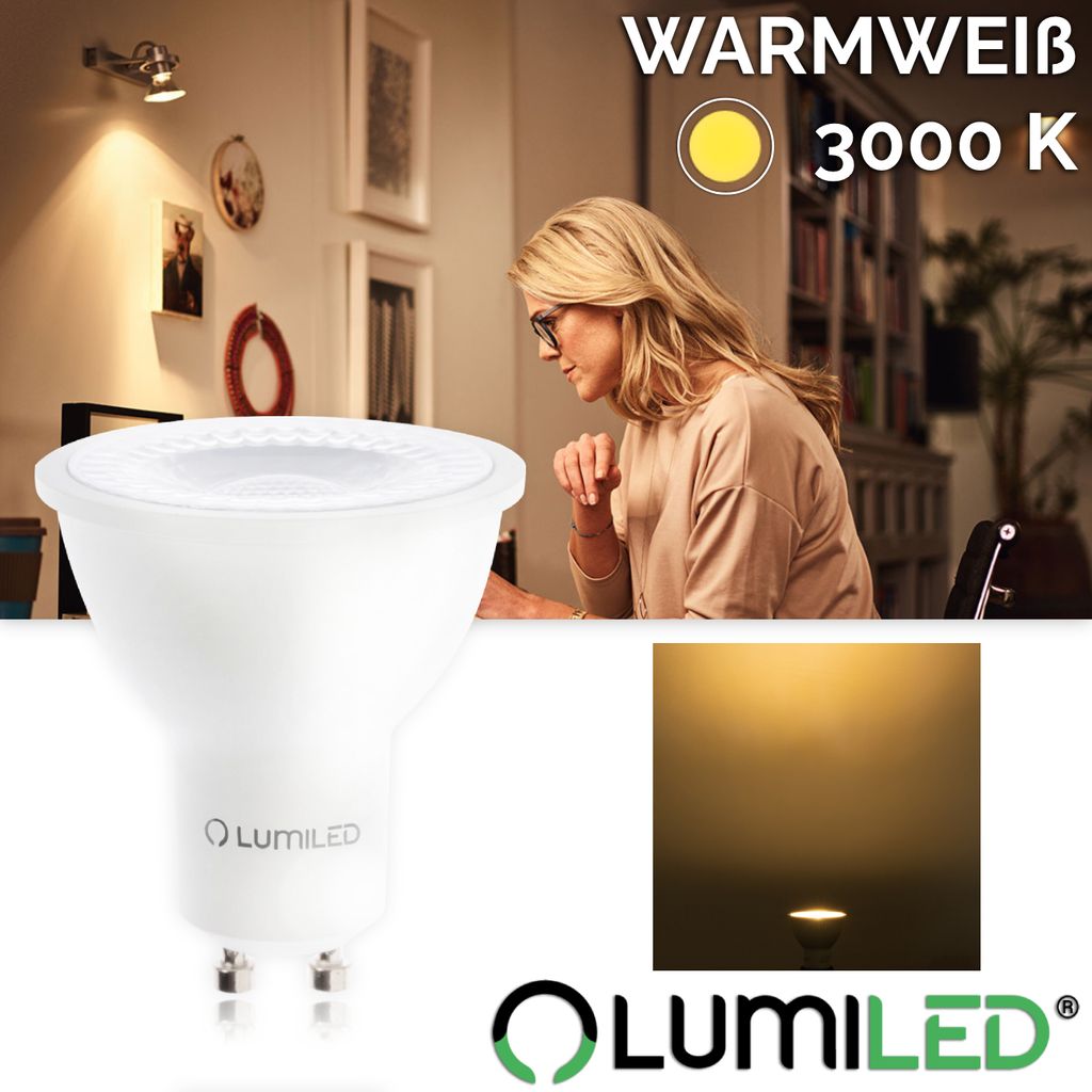LED Leuchtmittel 6W GU10 230V 120 Grad Mit 460 Lumen Warmweiss