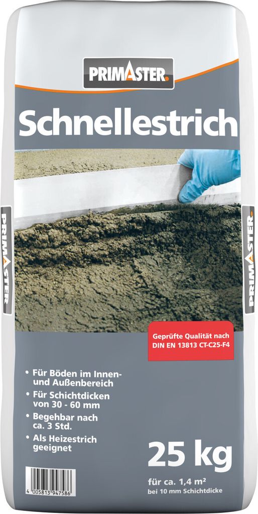 Primaster Schnellestrich 25 kg grau 4,0 mm