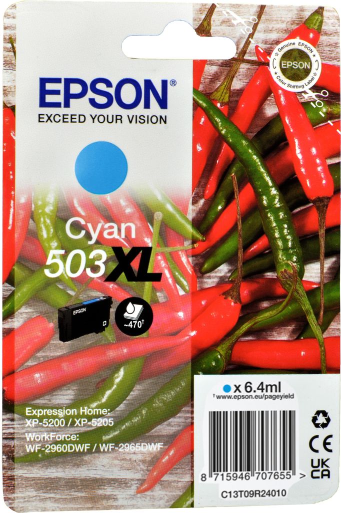 Epson Tintenpatrone cyan 503 XL                    T 09R2 Produktbild 