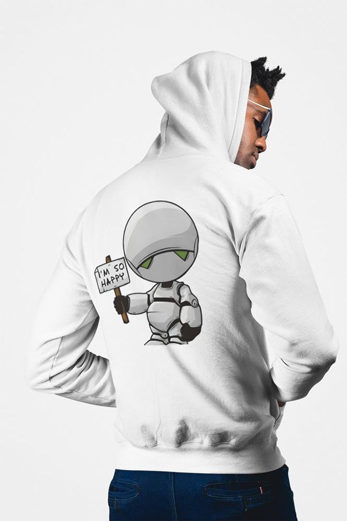 D&B Uni Hoodie ZIPMO00105 Happy Weiß-Größe M