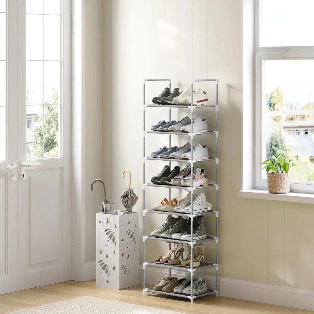 Étagère chaussures gain de place 8 étages pour ranger 20 paires en vert