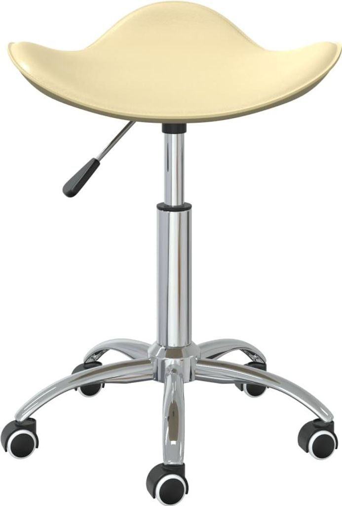 vidaXL Friseur Rollhocker Creme Kunstleder