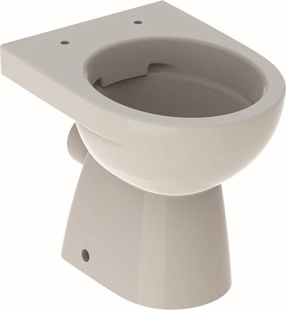 Geberit Renova Stand-WC Tiefspüler, Abg. teilgeschl. Form, Rimfree, pergamon