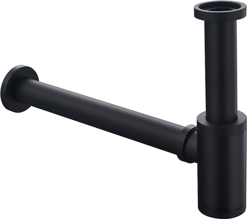 Universeller mattschwarzer Waschbecken Siphon, Badezimmer Abflussstopfen