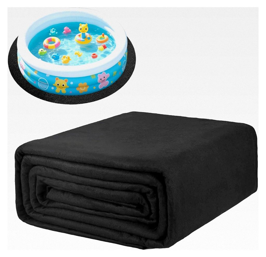 Runde Poolunterlage, Filzmatte für Pools, Bodenschutzmatte für Außenpools, Thermo- und Isolationsmatte für Whirlpools (4m)