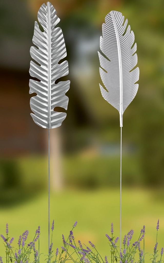 Gilde Metall Gartenstecker "Palmblatt" VE 4 67658 Produktbild 